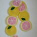 SALE Grapefruit Scarf Crochet Pink Yellow Fruit green leaves 70 in. Scarf Pink Grapefruit food foodie scarf Ready To Ship