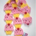 Cupcake SCARF crochet Rare Find Pink Cotton Candy Yellow Cupcakes Scarf 3D Cherry sprinkles Ready To Ship