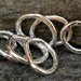 SET of 6 ORGANIC Medium CLOSED Ring Links in Sterling Silver
