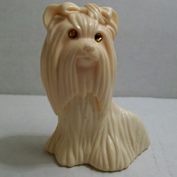 Vintage Perfume Bottle Yorkie Dog