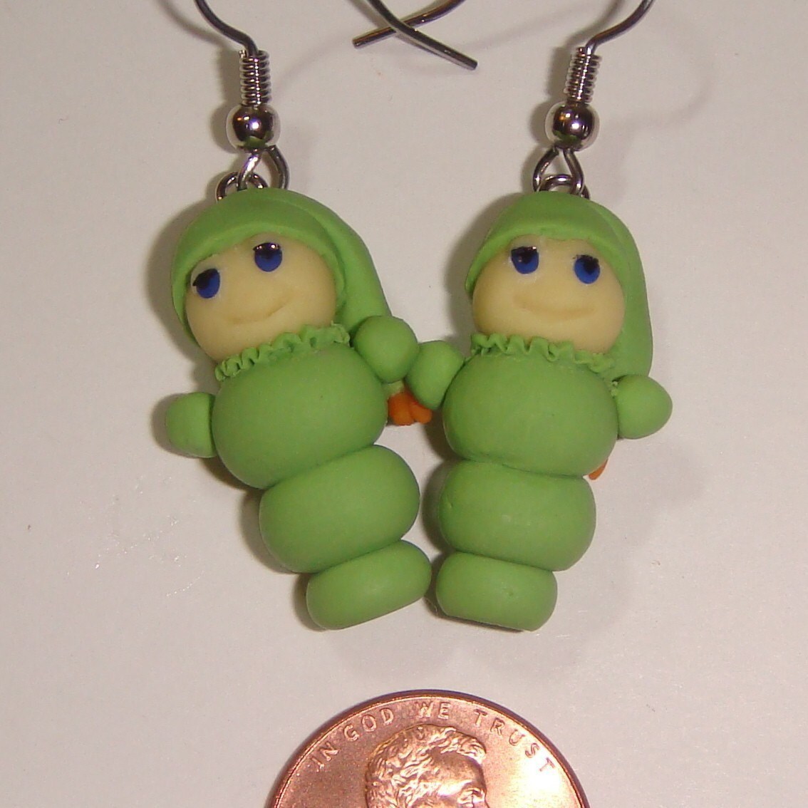 Glo worm Glowworm Earrings miniature toy game original
