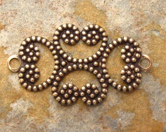 4 Oval Filigree Connector 13mm x 24mm Antique Gold Patina - Trinity Brass