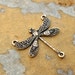 2 Antique Gold 3 Ring Small Dragonfly 17mm x 16mm - Trinity Brass