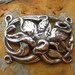 1 Antique Silver Lily Bracelet Link 26mm x 40mm - Trinity Brass Co