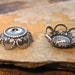 4 Antique Silver 10mm Fancy Bead Caps - Low Shipping