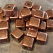 BRONZE 7mm Square Nuggets Greek Ceramic Beads (10)