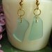 Pay it forward TrAsH gLaSs teal canning jar tumbled glass earrings 20 cents