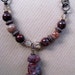 Red Jasper Dog and Swarovski Crystal Antiqued Brass Chain Necklace