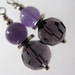 SALE Amethyst and Dark Purple Faceted Glass Beaded Sterling Silver Earrings - Plum Perfect