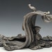 Tsunami Buddha Sculpture in Raku Ceramics