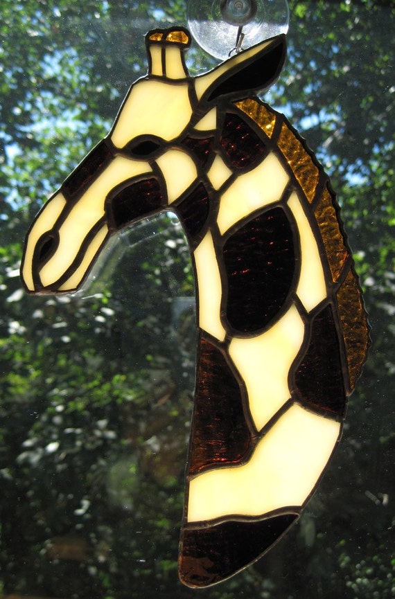 Stained Glass Giraffe Suncatcher