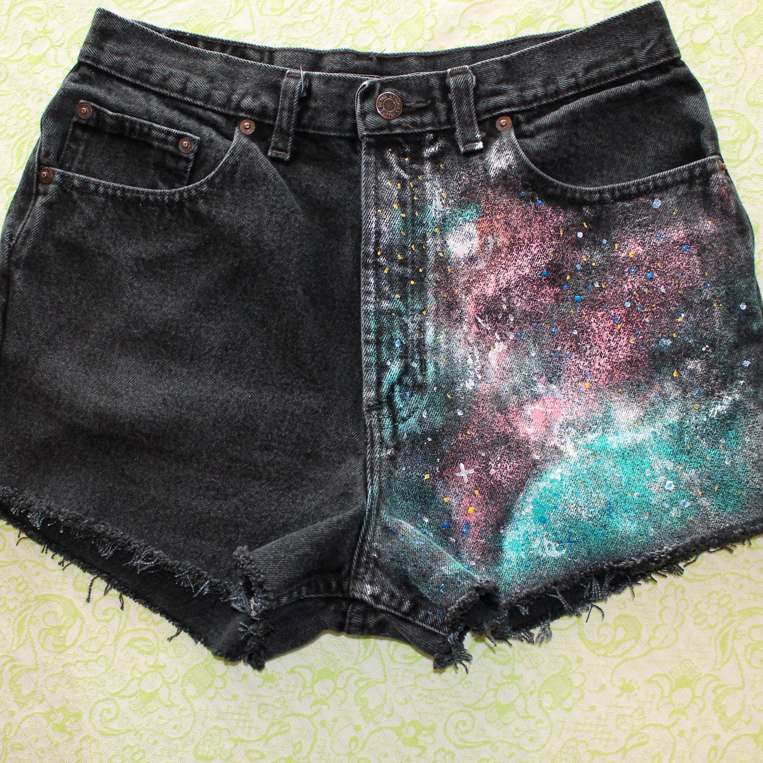 custom your size galaxy jean shorts