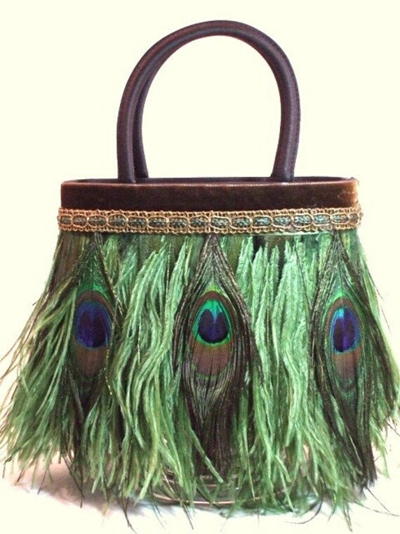 peacock feather travel bag