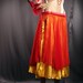Red Yellow Full Round Belly Dance Circle Skirt, gorgeous chiffon and satin 2 skirts, Exotic costume, Gypsy Punk Style
