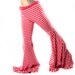 Belly Dance Wide Leg stripe PANTS. in Pink and Red Carnival Stripes Mermaid Shape Legs, high waist Gothic Festivals Lounge pants
