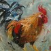 11x14 Print of oil painting Rooster163 by Roz