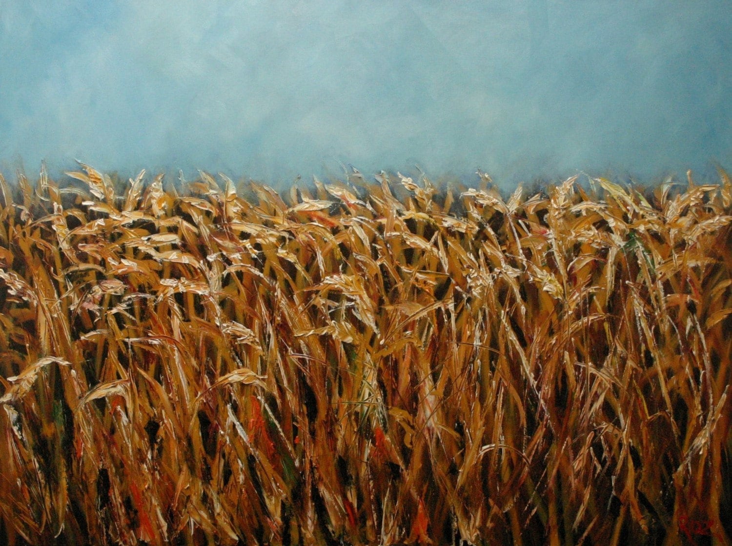 16x20 Print of oil painting Wheat by Roz