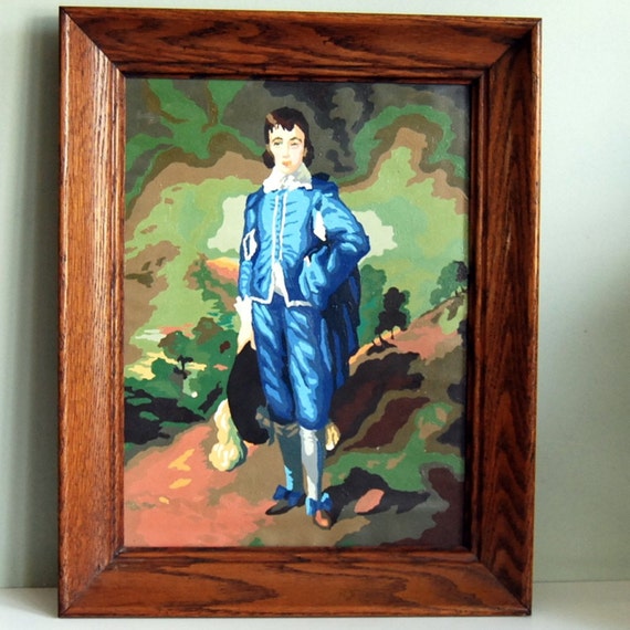 1955 Blue Boy Paint by Number Picture in Oak Frame