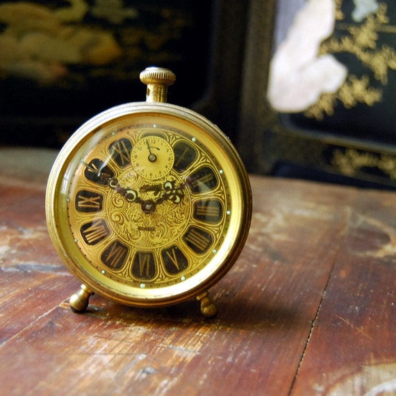 Vintage Bradley West German Brass Alarm Clock