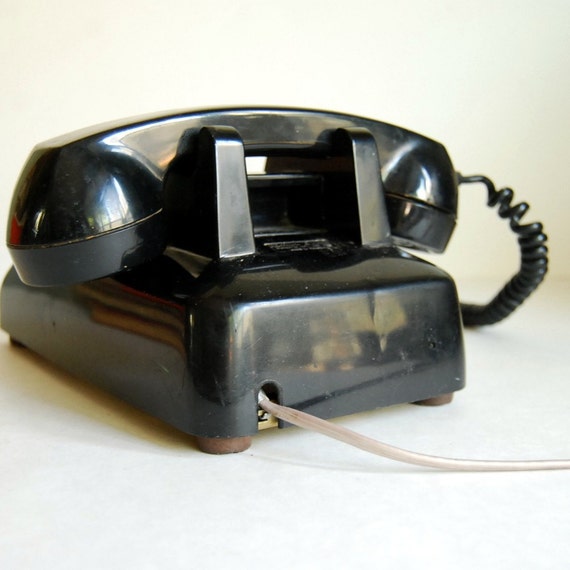 Vintage 1960s Northern Electric Black Rotary Telephone Series