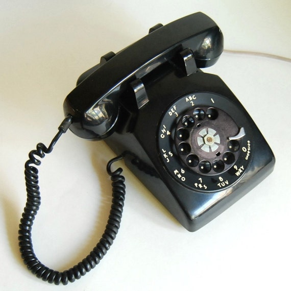 Vintage 1960s Northern Electric Black Rotary Telephone Series