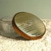 Vintage Dresser Jar Art Deco Powder Jar with Brass Colored Lid