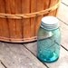 Vintage Ball Jar Perfect Mason Aqua Quart Jar, 1913 to 1915
