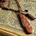 Vintage Pocket Knife Necklace, Skeleton Key, Copper Bird Lovers Pen Knife