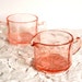 Vintage Cream and Sugar Bowl Set Pink Depression Glass