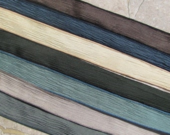 ZEN GARDEN Silk Ribbon Assortment, Crinkle Silk Ribbons Qty 7 Silk Strings, Hand Dyed and Sewn Wraps, Wrist Wrap Ribbon, Yoga Wraps