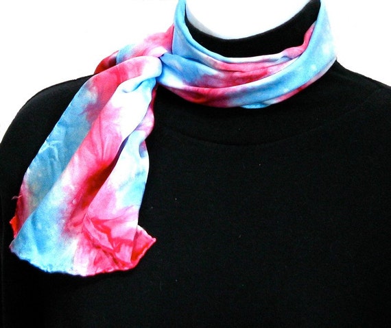 Red White And Blue Striped Silk Scarf