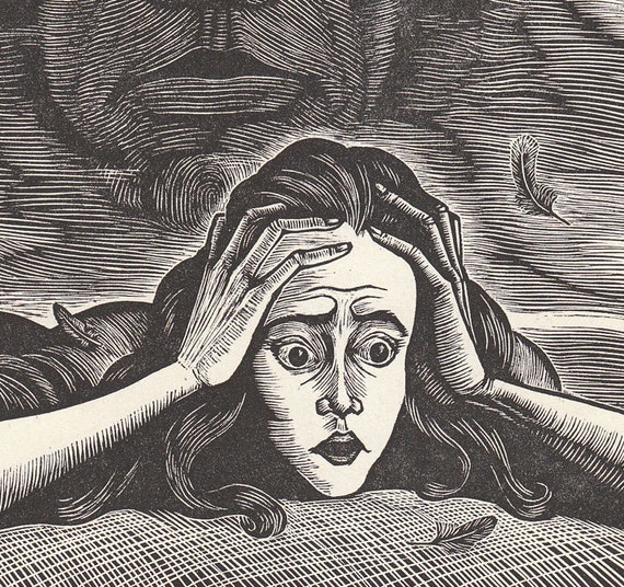 Vintage Wuthering Heights Fritz Eichenberg Print Illustration