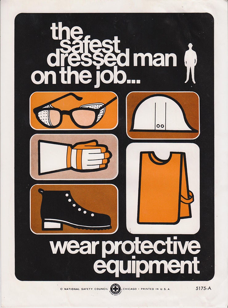 Vintage workplace safety poster 1960s national safety council