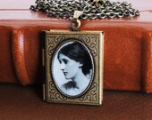 Virginia Woolf - Famous Poet Photo Book Locket Necklace Virginia Woolf - Famous Poet Photo Book Locket Necklace