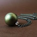 RESERVED for Cassandra - Vintage Brass Ball Locket Necklace - Plated Brass ox Finish - Special Price
