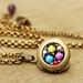 Spring Bouquet - Tiny Jeweled Treasure Locket - Miniature Locket with Swarovski Crystal Elements