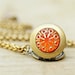 RESERVED for Joy - Tangerine Splash - Teeny Tiny Mini Locket Necklace