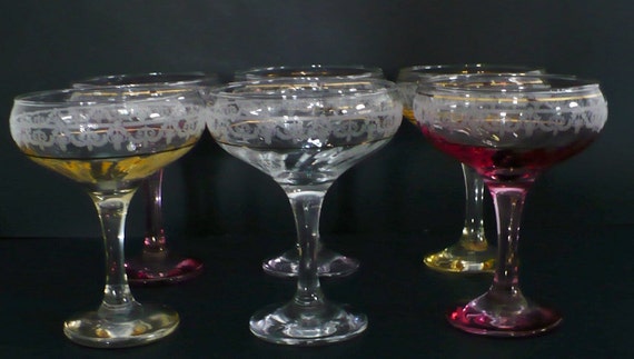 vintage art deco coupe glasses