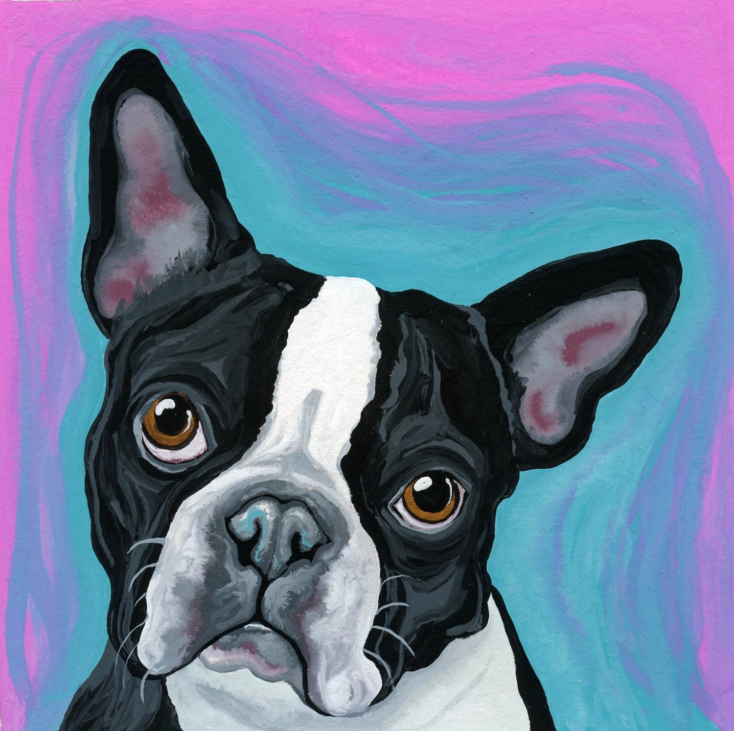 55+ Boston Terrier Canvas Art Image - Bleumoonproductions