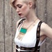 Coconut Spike, Gold tone metal and Leather Necklace - Jade/Natural