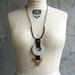 Brass Triangle "Arrow" Necklace with Handmade Ceramic Disk - LAST ONE