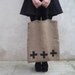 Burlap tote (hessian) sackcloth screen printed