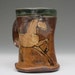 mug with horses stoneware pottery cup