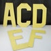 Vintage Alphabet Letters Handcut from Aluminum and Painted Yellow Choose a Letter