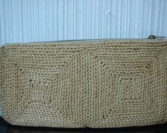 Vintage Woven Jute Clutch
