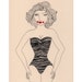 Art Print- Buxom Bathing Beauty