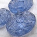 Two-hole glass beads, light tanzanite vintage repro German oval 3 pcs