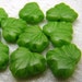 Maple leaf beads, light green, Czech glass opaque 13 mm x 10 mm, 10 pcs