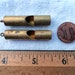 Two Vintage Brass Whistles, Pendant Style, 1.75 Inches Including Loop for Hanging