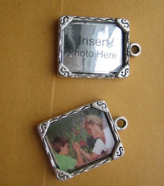 mini picture frame charms silver tone by FrozenMapleDesigns